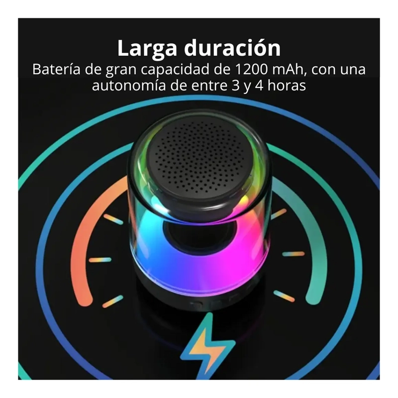 PARLANTE ALTAVOZ PORTATIL BLUETOOTH CON BAJO LUZ RGB SK4 - 4