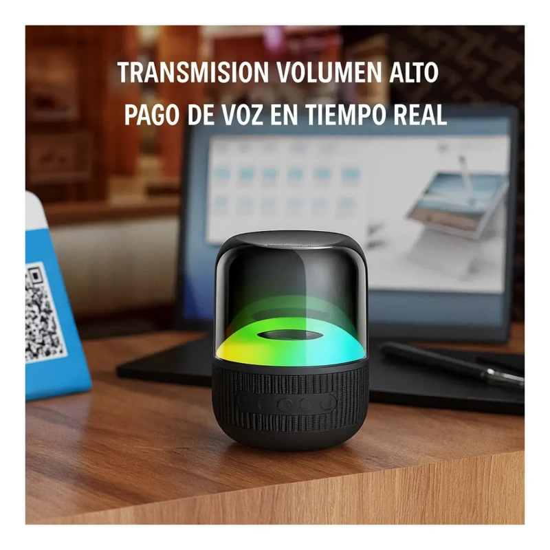 PARLANTE ALTAVOZ PORTATIL BLUETOOTH CON BAJO LUZ RGB SK3 - 4