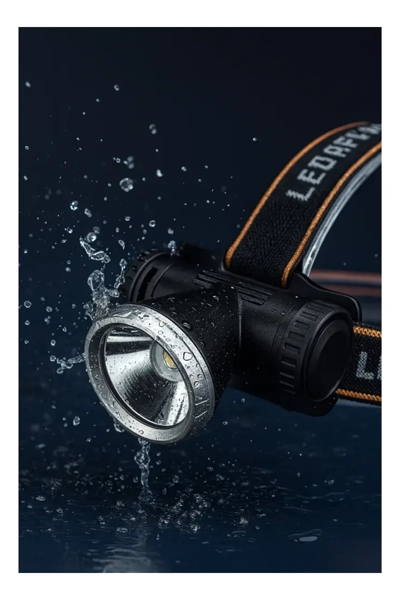 LINTERNA MINERO FRONTAL CABEZA CASCO LUZ LED RECARGABLE400LM - 4
