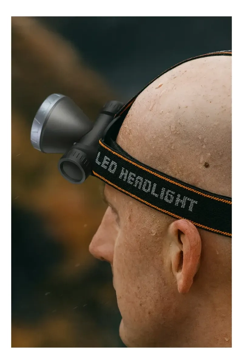LINTERNA MINERO FRONTAL CABEZA CASCO LUZ LED RECARGABLE400LM - 6