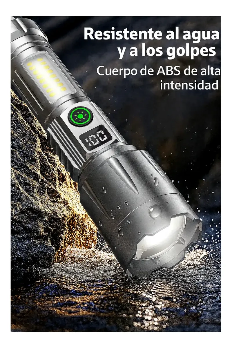 LINTERNA LED RECARGABLE ZOOM RETRACTIL + POWERBANK PORTATIL - 4