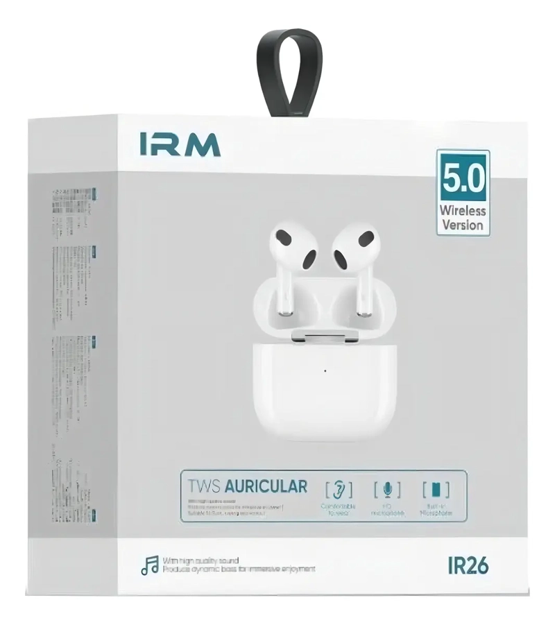 AUDIFONOS INALAMBRICOS IRM TWS BLUETOOTH 5.0 IR26 CON CARGA INALAMBRICA BLANCO - 6
