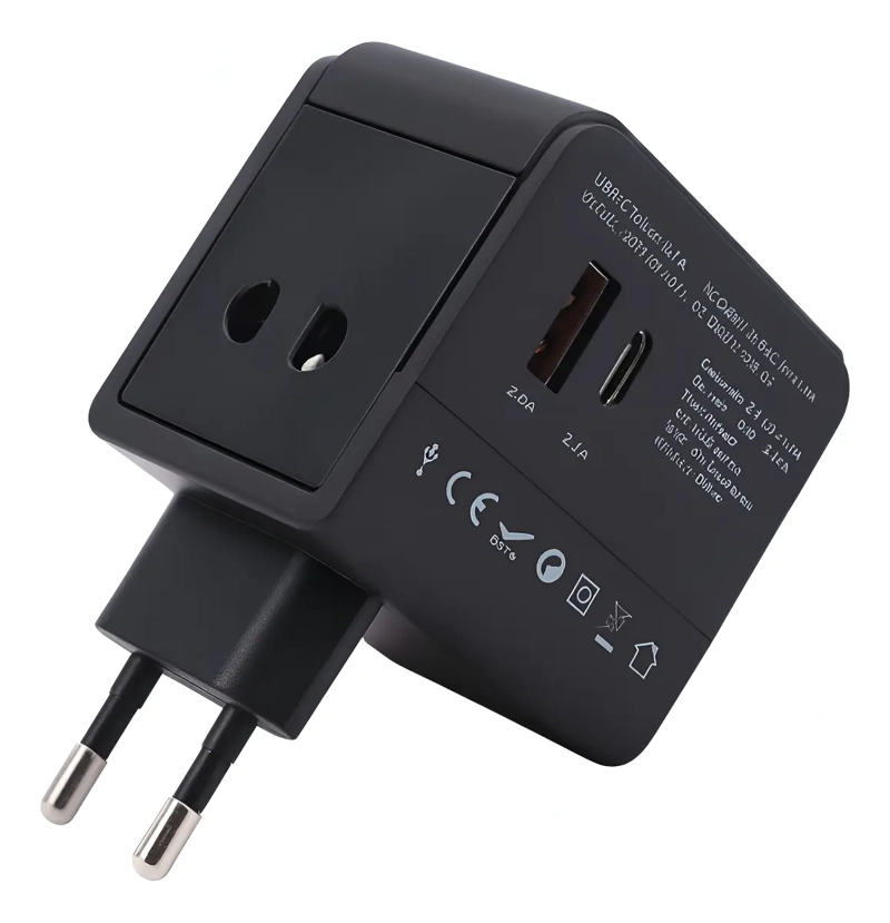 IRM ADAPTADOR ENCHUFE UNIVERSAL VIAJE EUROPEO AMERICANO UK USB-C