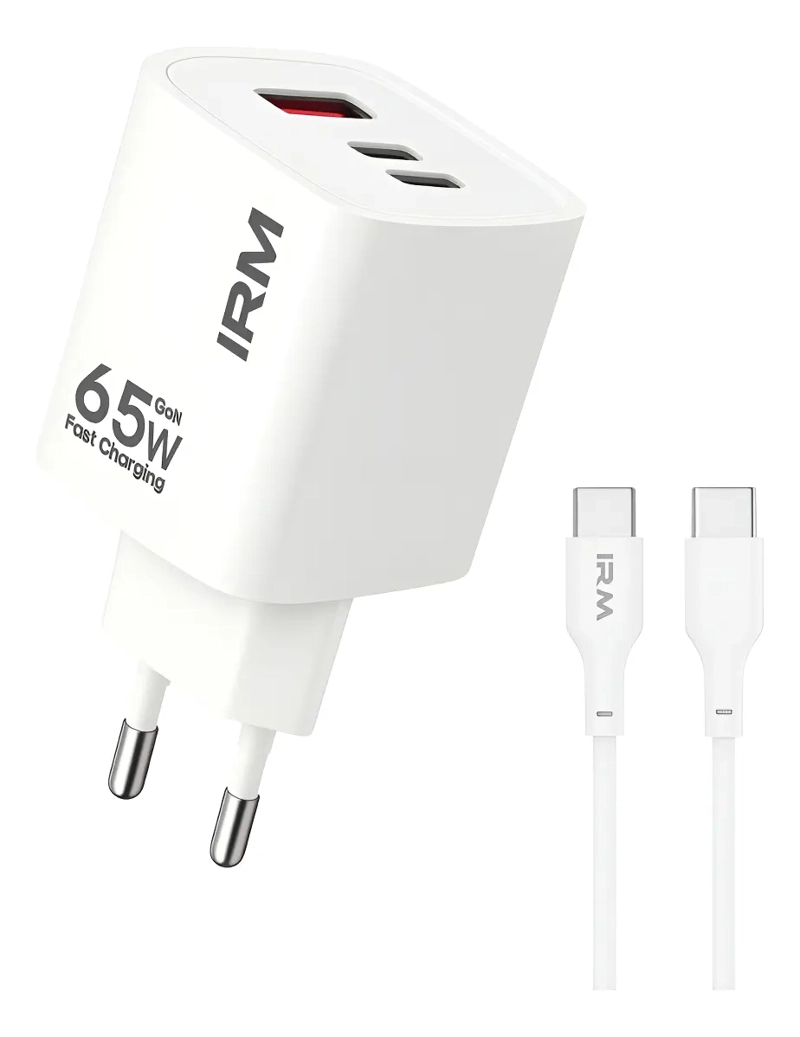 CARGADOR CARGA RAPIDA 65W TRIPLE USB USB-C +CABLE USB-C - 1