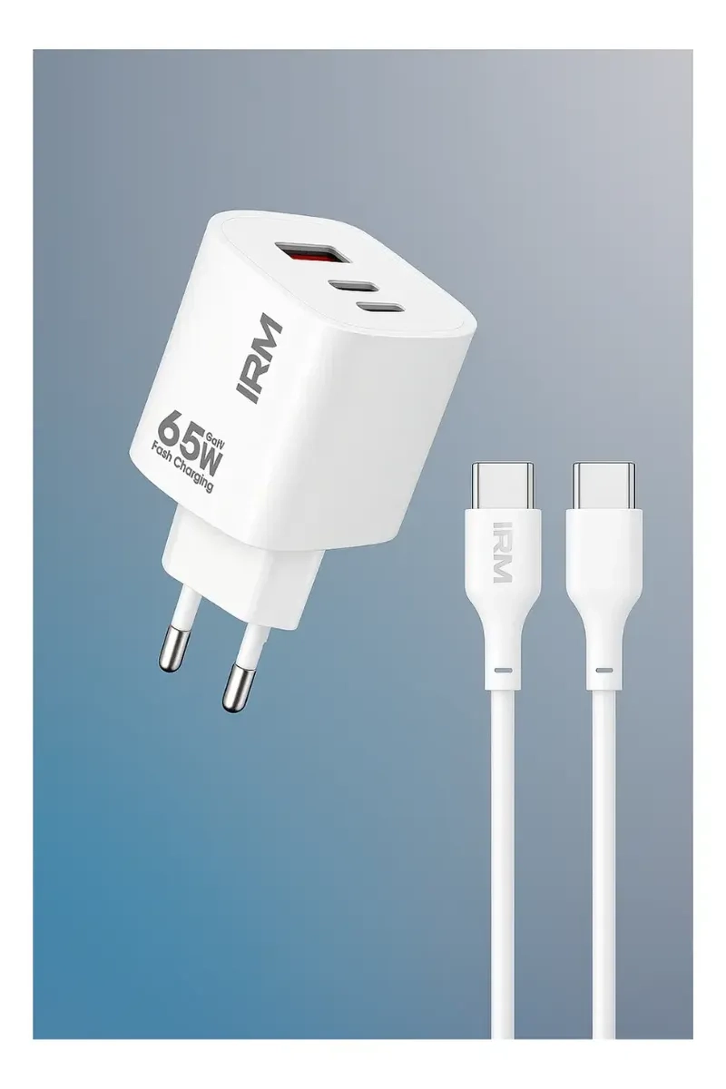 CARGADOR CARGA RAPIDA 65W TRIPLE USB USB-C +CABLE USB-C - 3
