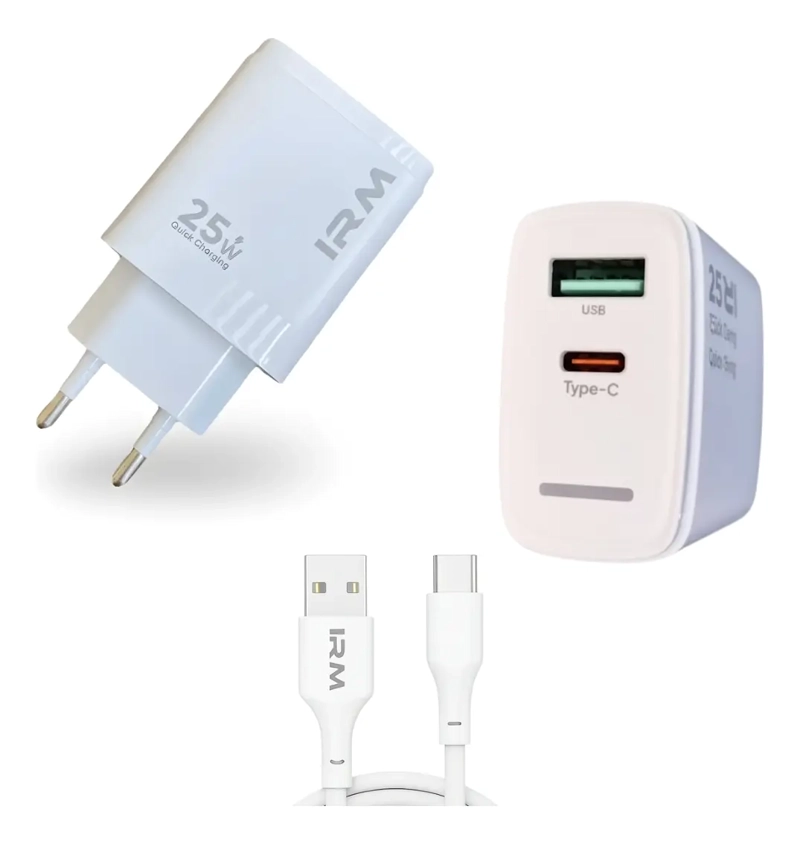 CARGADOR CARGA RAPIDA 25W DOBLE USB USB-C + CABLE USB-C - 2