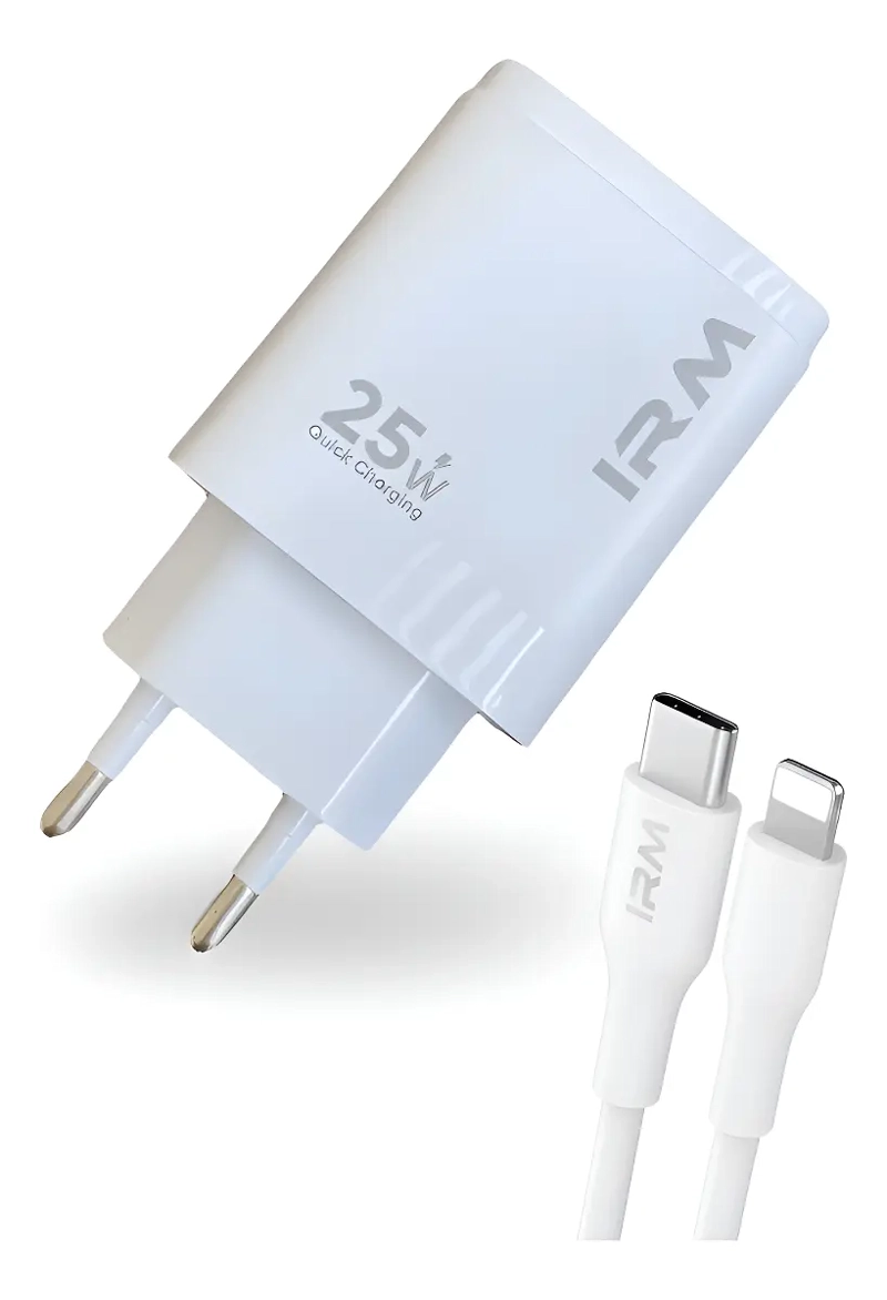 CARGADOR CARGA RAPIDA 25W DOBLE USB USB-C + CABLE LIGHTNING - 1