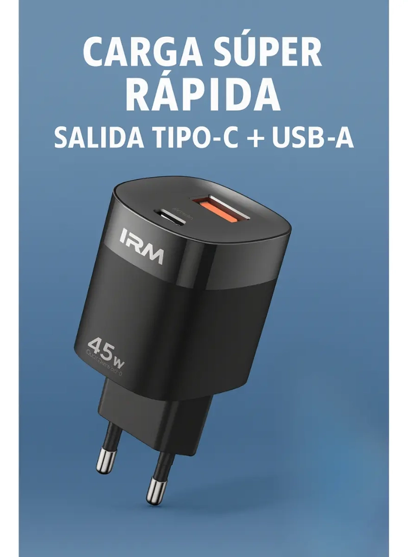 ECHUFE CARGADOR CARGA RAPIDA 45W DOBLE USB Y USB-C - 2