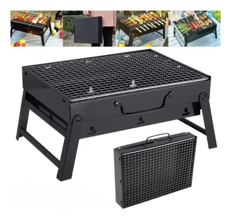 MINI PARRILLERA PLEGABLE PORTATIL A CARBON PARA ASADOS - 2