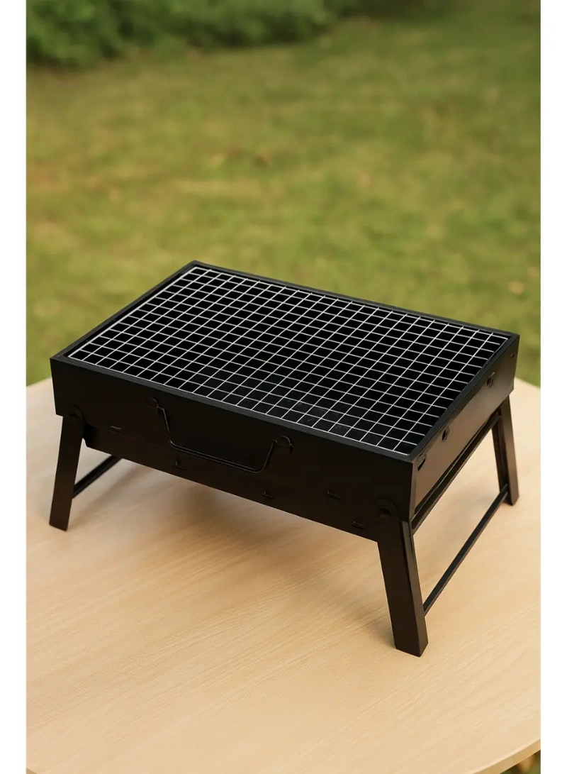 MINI PARRILLERA PLEGABLE PORTATIL A CARBON PARA ASADOS - 5