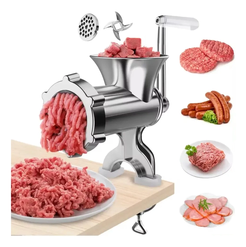 MOLINO MOLEDOR PICADOR CORTADOR DE CARNE MANUAL ALUMINIO - 9