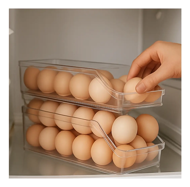PACK 2 BANDEJA ACRILICO REFRIGERADOR ORGANIZA HUEVO MULTIUSO - 2