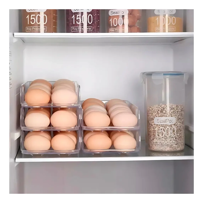 PACK 2 BANDEJA ACRILICO REFRIGERADOR ORGANIZA HUEVO MULTIUSO - 3