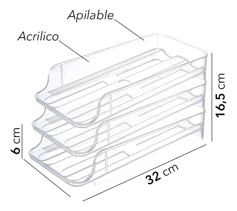 PACK 2 BANDEJA ACRILICO REFRIGERADOR ORGANIZA HUEVO MULTIUSO - 5