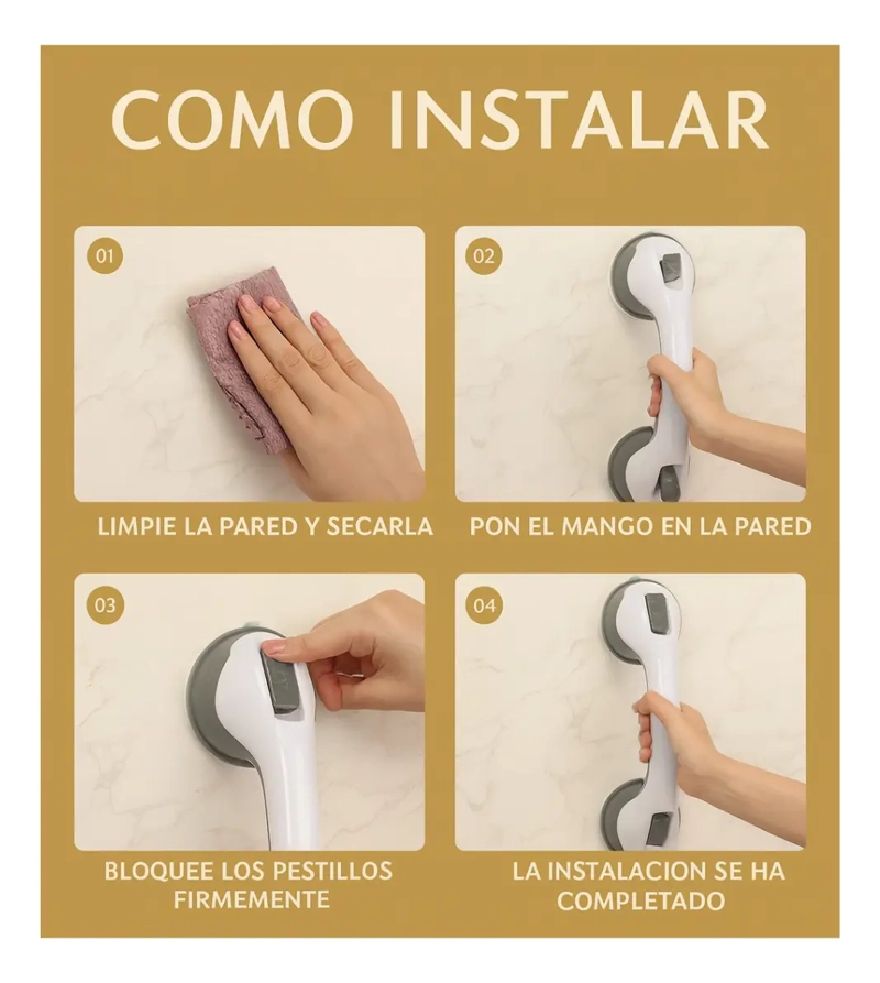 SOPORTE APOYO DE MANO PARA BAÑERA TINA ANTICAIDAS - 5