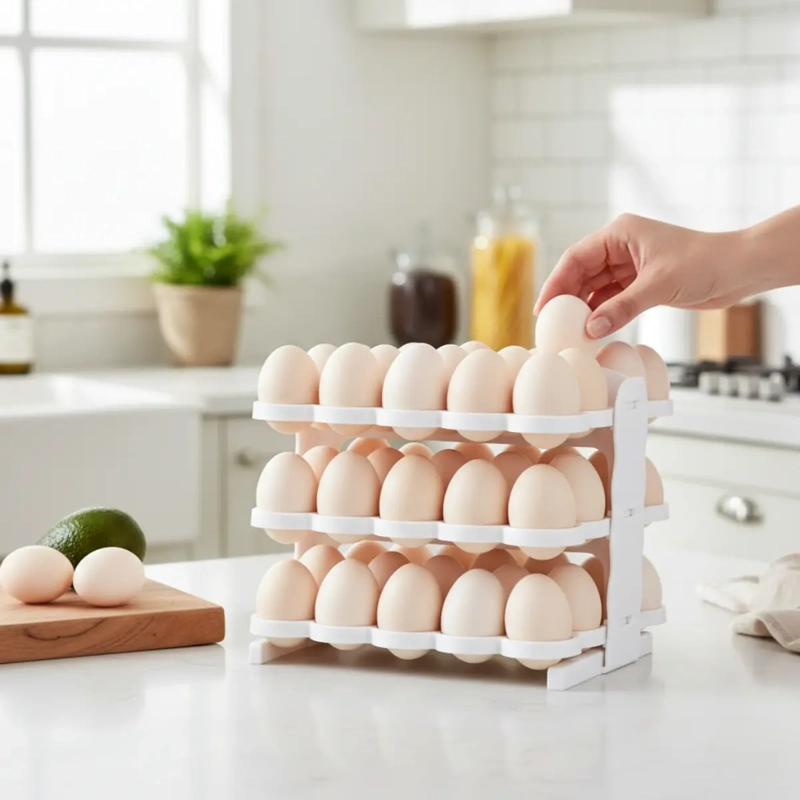 BANDEJA ORGANIZADOR DE HUEVOS 60 PIEZAS UNIVERSAL PLEGABLE - 3