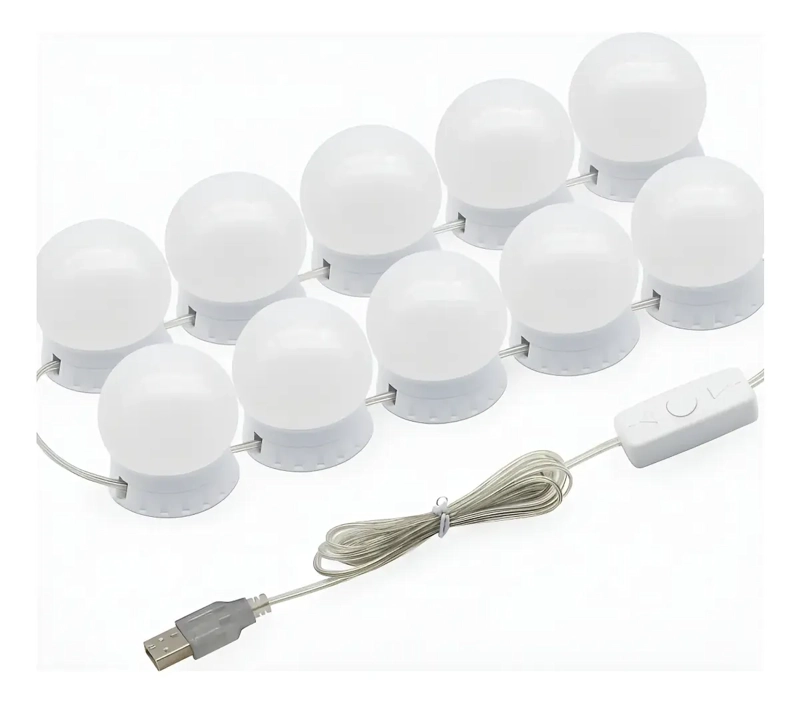 PACK 10 FOCOS LUZ LED PARA VANITY ESPEJO MAQUILLAJE 3 TONOS - 1