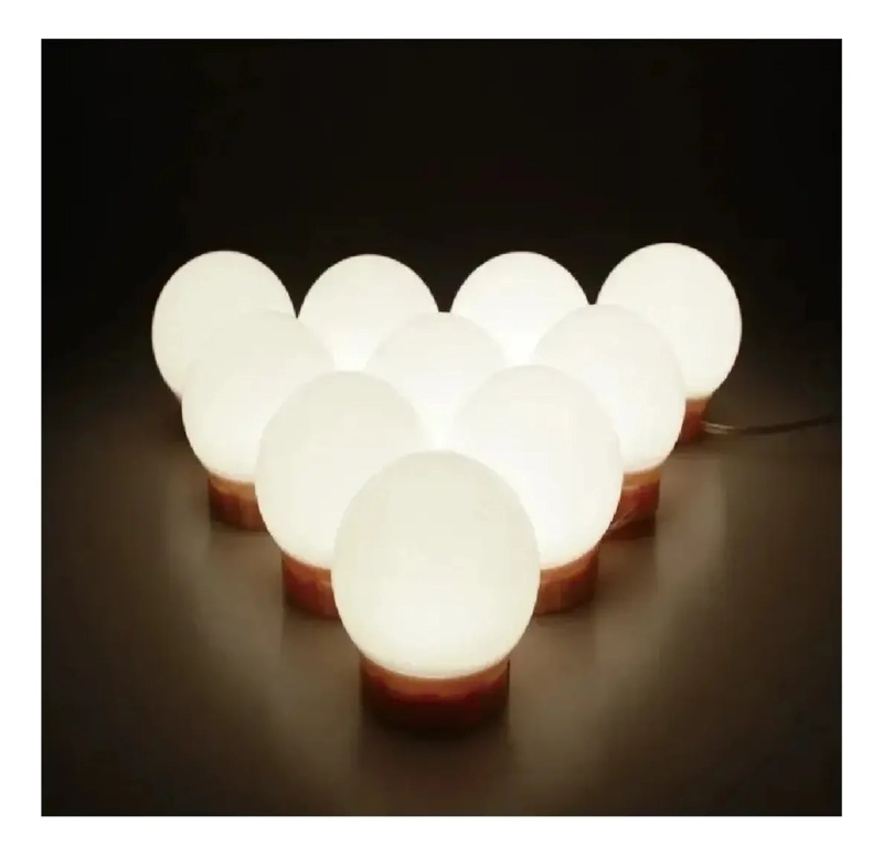 PACK 10 FOCOS LUZ LED PARA VANITY ESPEJO MAQUILLAJE 3 TONOS - 6