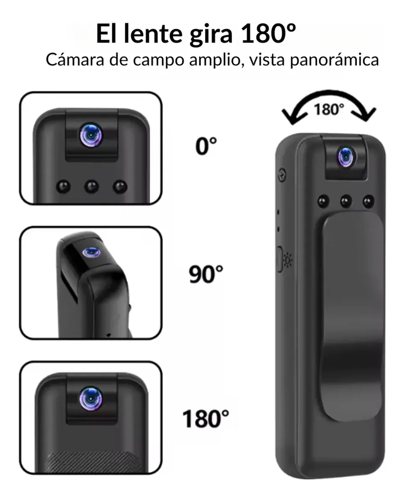 MINI WIFI CAMARA BODYCAM PORTATIL GRABACION DE VIDEOS HD1080 AGREGAR A FAVORITOS - 4