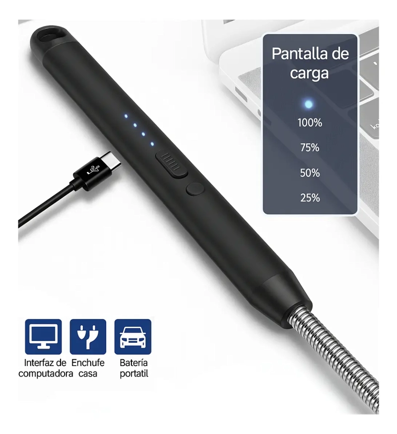 ENCENDEDOR MECHERO CHISPERO ELECTRICO RECARGABLE USB COCINA - 2