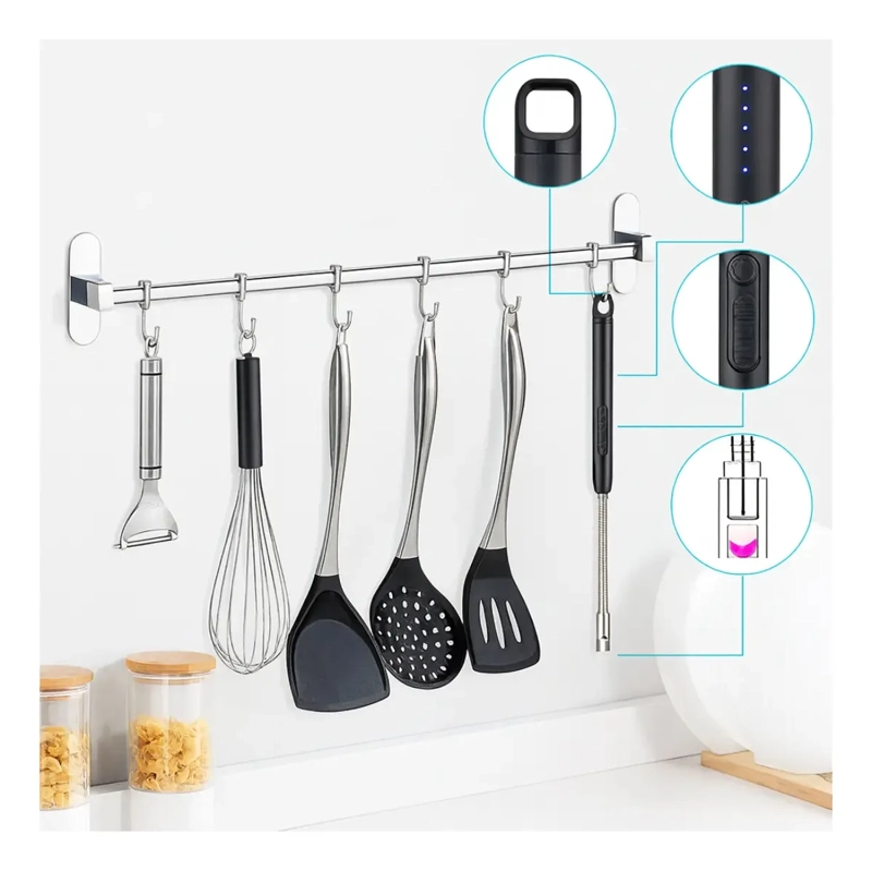 ENCENDEDOR MECHERO CHISPERO ELECTRICO RECARGABLE USB COCINA - 6