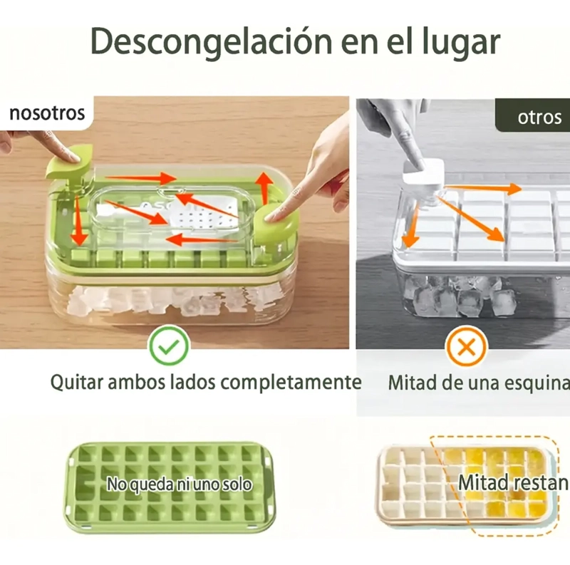 CUBETA HIELERA DE SILICONA EN CUBOS CON DEPOSITO - 2