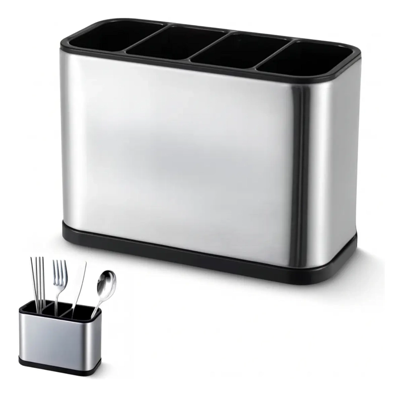 ORGANIZADOR ESCURRIDOR UTENSILIOS CUBIERTOS ACERO INOXIDABLE - 1