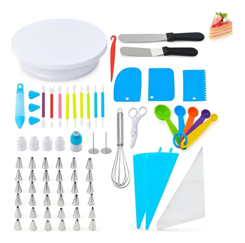 KIT DE REPOSTERIA PARA DECORACION POSTRES 66 PIEZAS MULTIUSO - 1