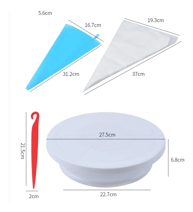 KIT DE REPOSTERIA PARA DECORACION POSTRES 66 PIEZAS MULTIUSO - 5