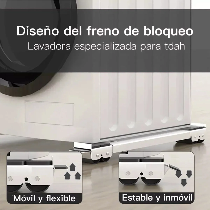 SOPORTE MOVILIZADOR RUEDAS LAVADORA REFRIGERADOR AJUSTABLE - 2
