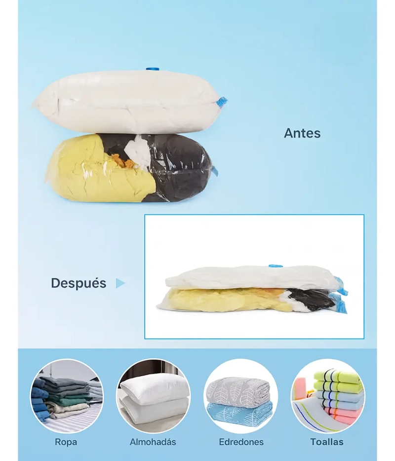 PACK 6 BOLSAS EMPACADORAS AL VACIO 60 X 80 CM MULTIUSO - 5