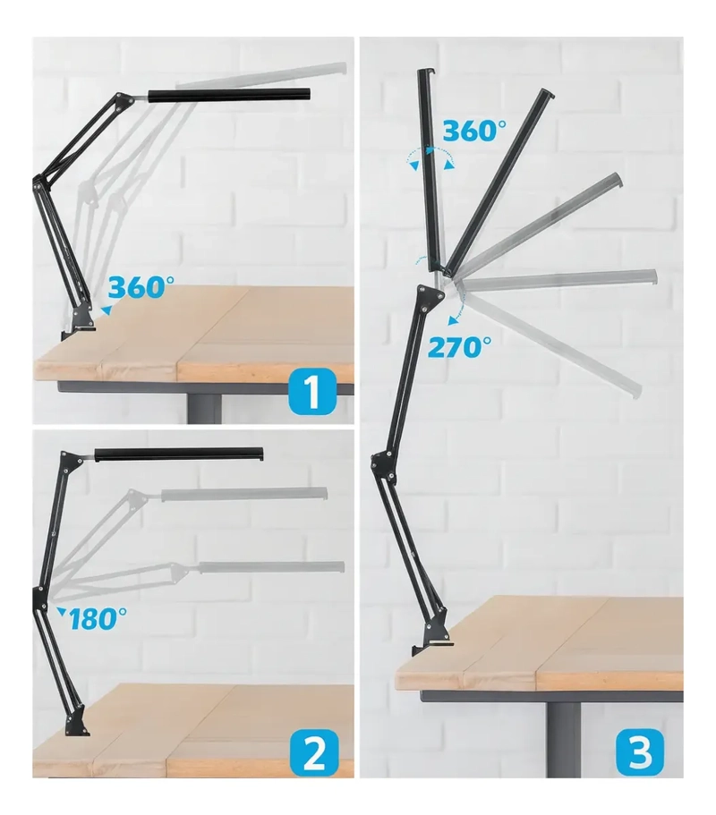 LAMPARA DE ESCRITORIO PLEGABLE AJUSTABLE LUZ LED - 2