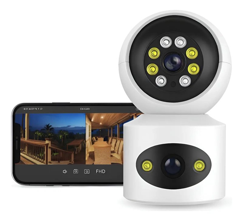 WIFI CAMARA SEGURIDAD HOGAR VISION REMOTA DOBLE LENTE - 1