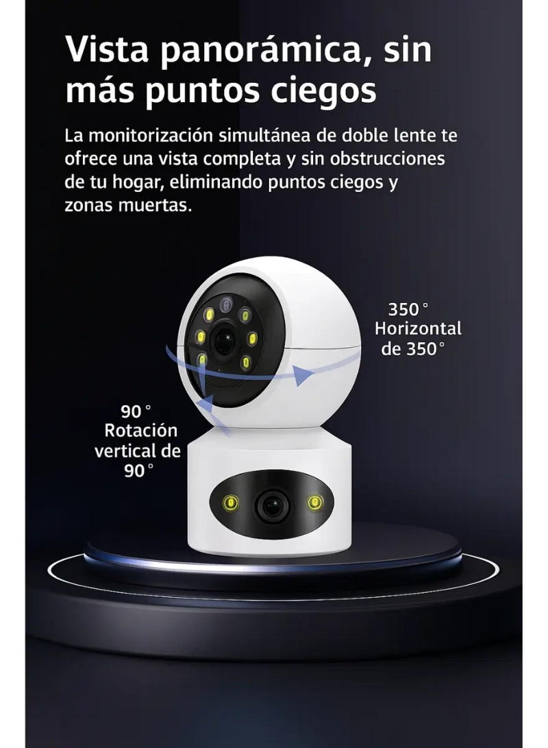 WIFI CAMARA SEGURIDAD HOGAR VISION REMOTA DOBLE LENTE - 4