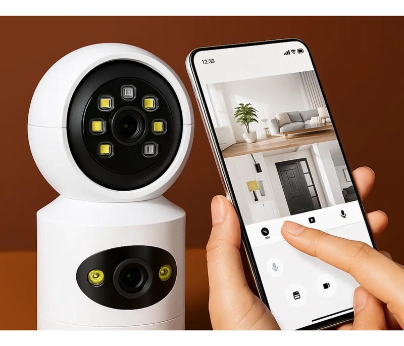 WIFI CAMARA SEGURIDAD HOGAR VISION REMOTA DOBLE LENTE - 5