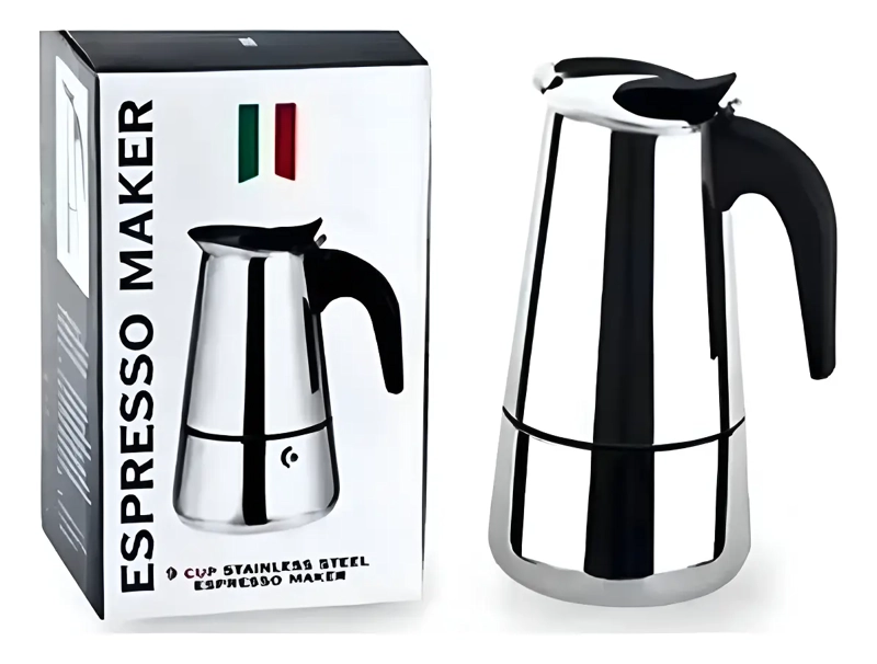 CAFETERA ITALIANA ACERO INOXIDABLE CAFE  EXPRESSO 15 OZ - 1