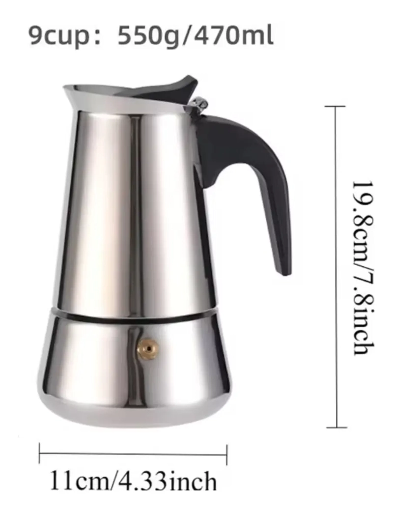 CAFETERA ITALIANA ACERO INOXIDABLE CAFE  EXPRESSO 15 OZ - 2