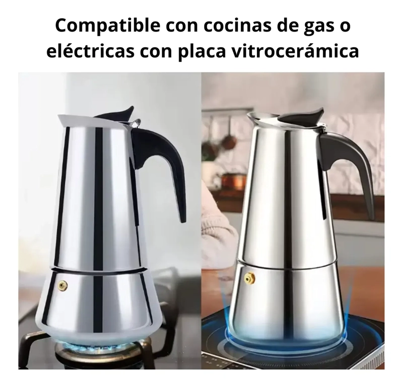 CAFETERA ITALIANA ACERO INOXIDABLE CAFE  EXPRESSO 15 OZ - 4