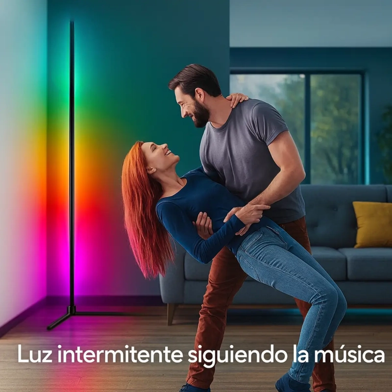 LAMPARA DE PIE INTERIOR LUZ LED AMBIENTE MULTICOLOR RGB - 6
