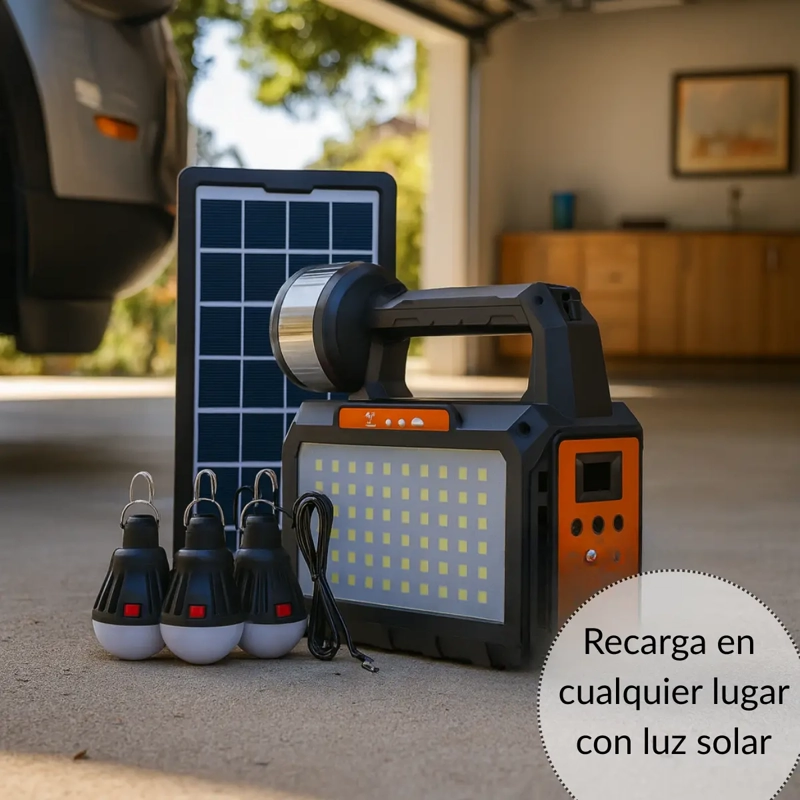 KIT EMERGENCIA LINTERNA LED 3 AMPOLLETAS + POWERBANK Y RADIO - 4