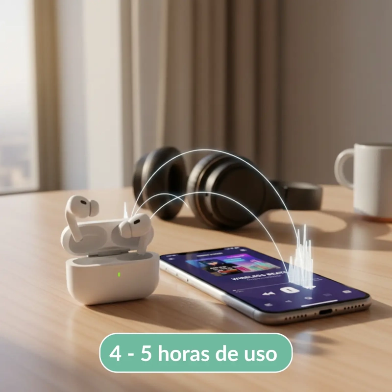 AUDIFONOS INALAMBRICOS BLUETOOTH ANDROID Y IPHONE BLANCO - 3