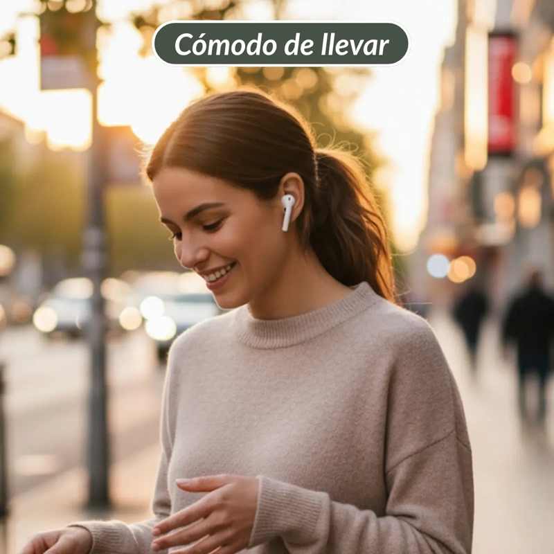 AUDIFONOS INALAMBRICOS BLUETOOTH ANDROID Y IPHONE BLANCO - 4