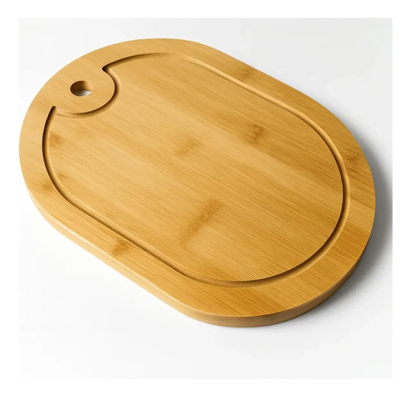 TABLA BANDEJA PARA PICAR CORTAR PICOTEO DE MADERA OVALADA - 1