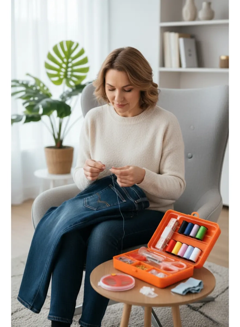 KIT DE COSTURA 116 PIEZAS AGUJAS HILOS CINTA ME TRICA TIJERA - 6