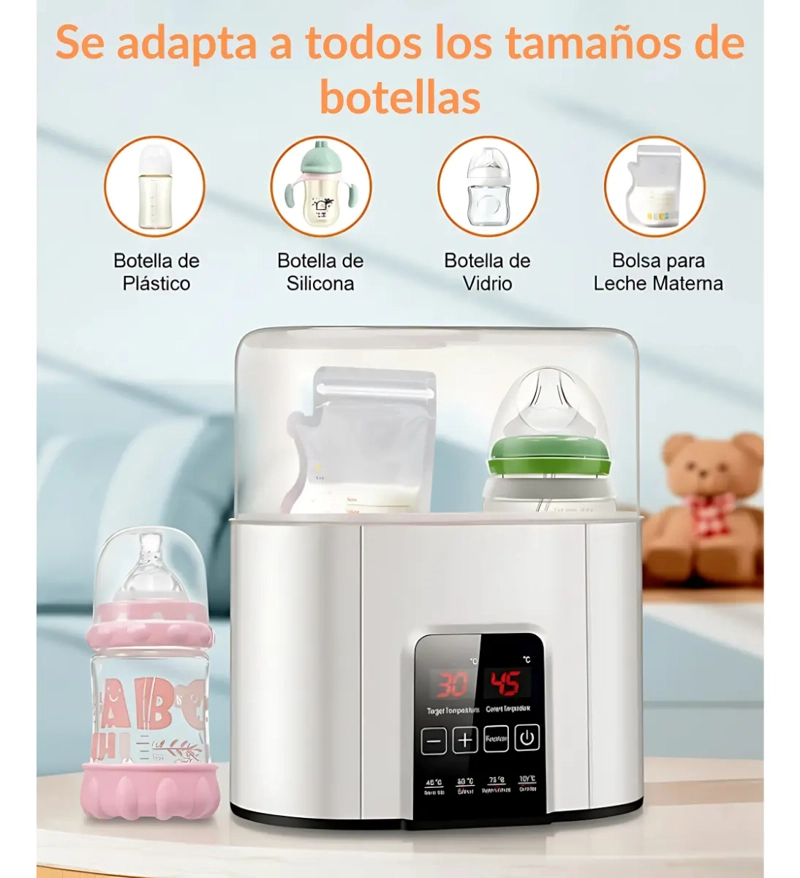 CALENTADOR ESTERILIZADOR MAMADERAS CABIDA DOBLE PANTALLA LED - 3