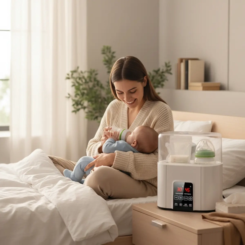 CALENTADOR ESTERILIZADOR MAMADERAS CABIDA DOBLE PANTALLA LED - 7
