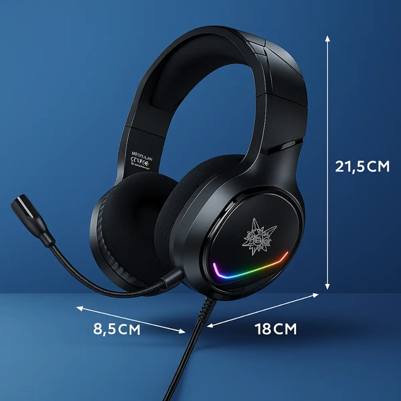 AUDIFONOS DE CABLE CON MICROFONO GAMER PROFESIONAL LUZ LED - 3