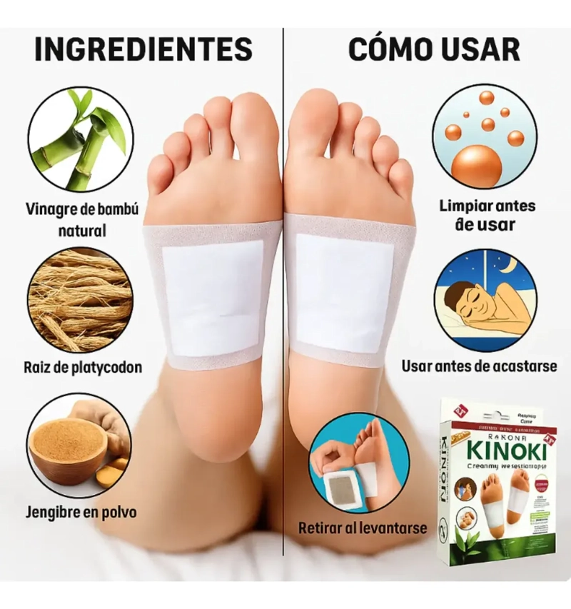 PACK 10 PARCHES PARA PIES DETOX DESINTOXICANTES NATURAL AGREGAR A FAVORITOS - 6