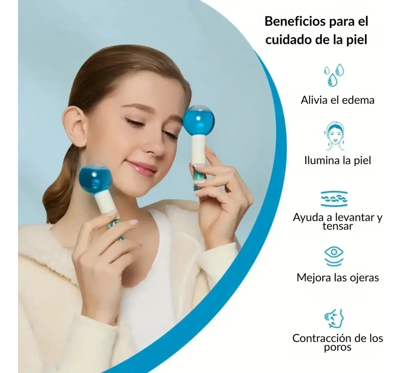 PACK 2 ESFERAS REAFIRMANTE MASAJEADOR FACIAL TERAPIA DE FRIO - 5