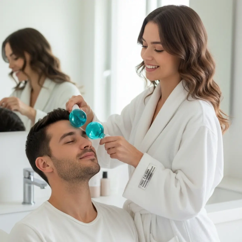 PACK 2 ESFERAS REAFIRMANTE MASAJEADOR FACIAL TERAPIA DE FRIO - 6